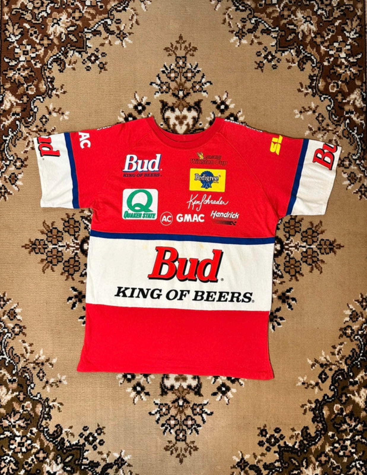 Vintage 90’s Bud King Of Beers Nascar Racing Single Stitch T-shirt - Size: Medium