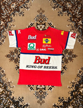 Vintage 90’s Bud King Of Beers Nascar Racing Single Stitch T-shirt - Size: Medium