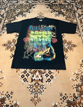 Vintage Mayan Culture Black T-shirt - Size: XL