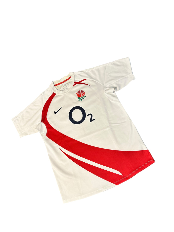 England o2 Rugby Union Home Shirt 2007 2009 World Cup Jersey Top - Mens Medium