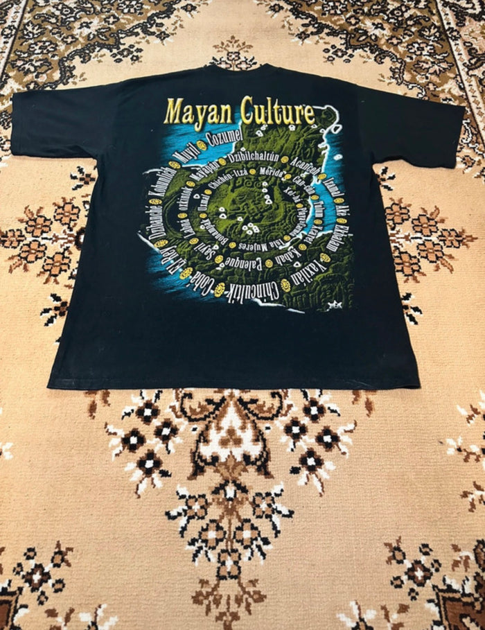 Vintage Mayan Culture Black T-shirt - Size: XL