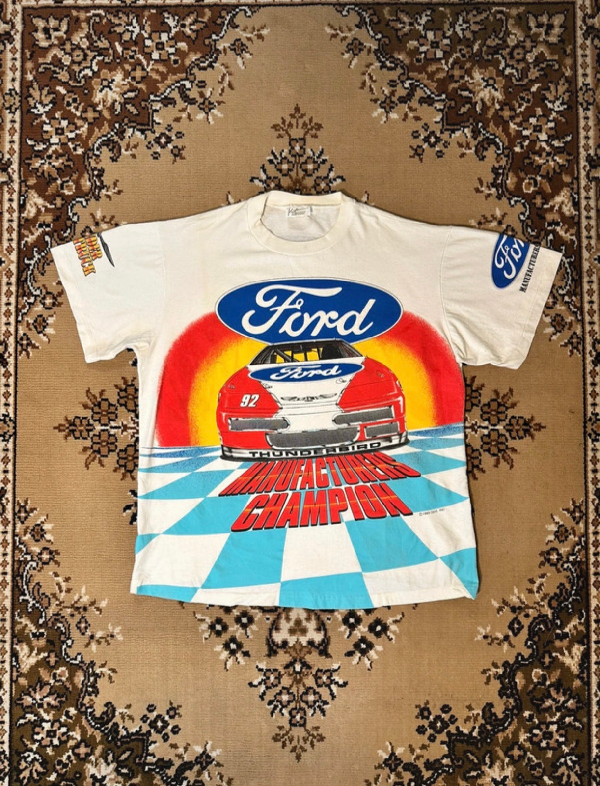 Vintage 90’s Nascar Ford Thunderbird Racing Single Stitch T-shirt - Size: XL