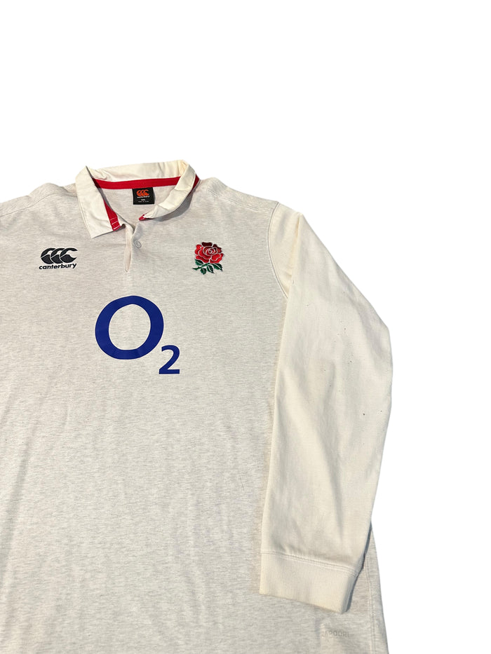 Canterbury England Rugby Men's Shirt Polo Grey White O2 Vapodri Size 4XL