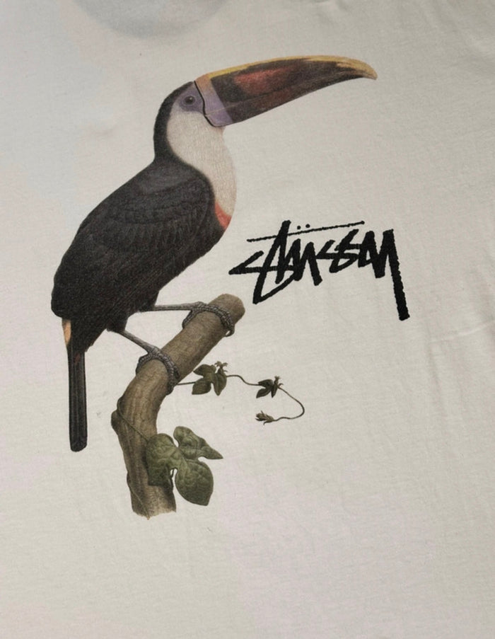 Stussy Toucan Graphic Print Short Sleeve T-shirt - Size: XL