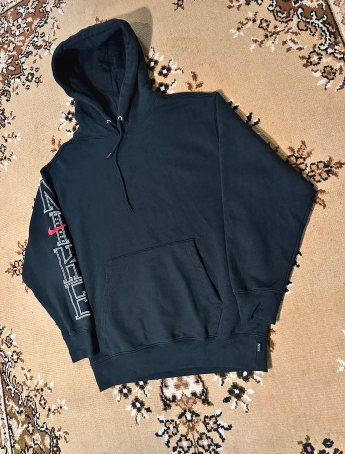 Nike x Supreme Black Pullover Embroidered Hoodie - Size: Small