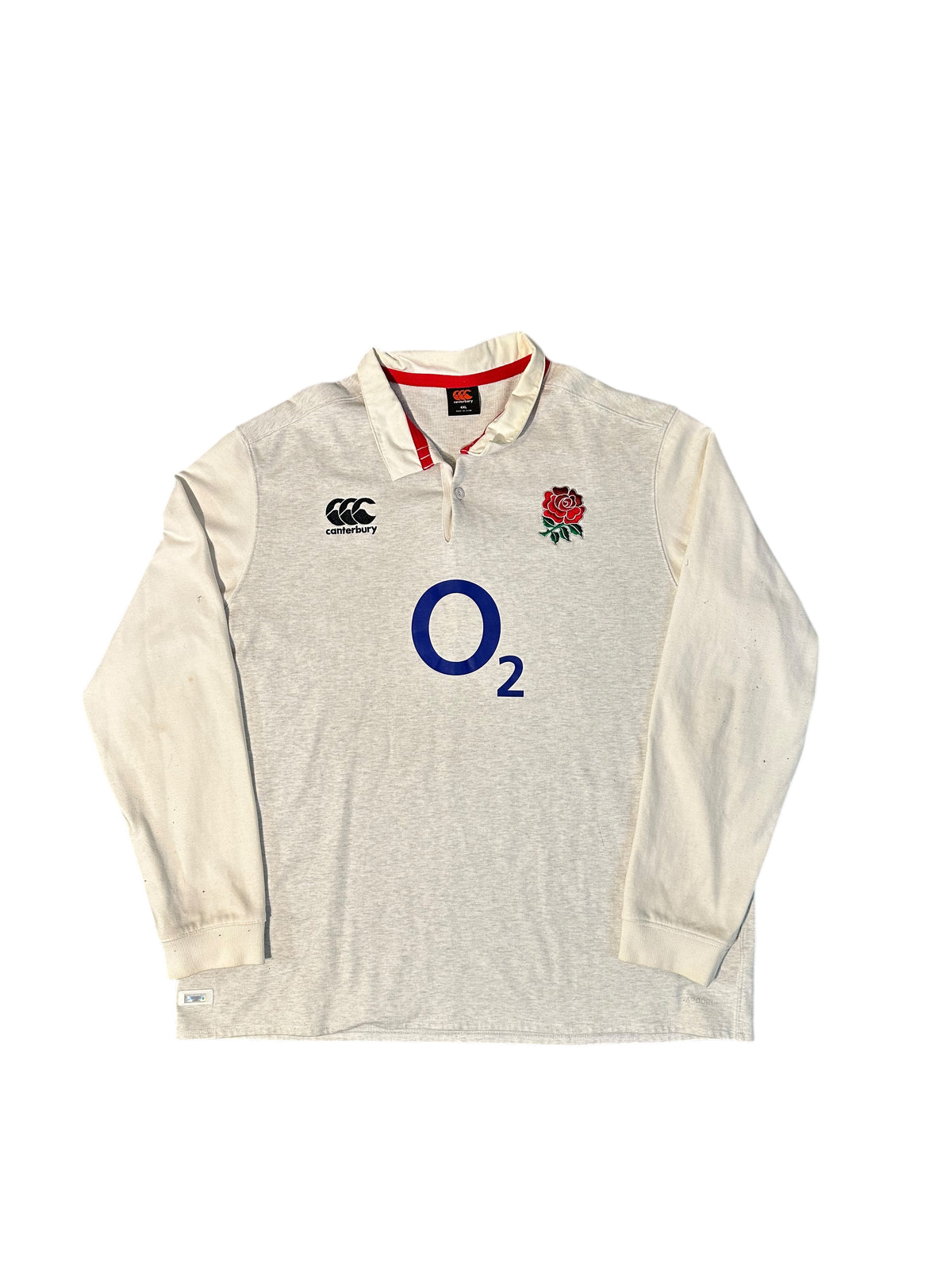 Canterbury England Rugby Men's Shirt Polo Grey White O2 Vapodri Size 4XL