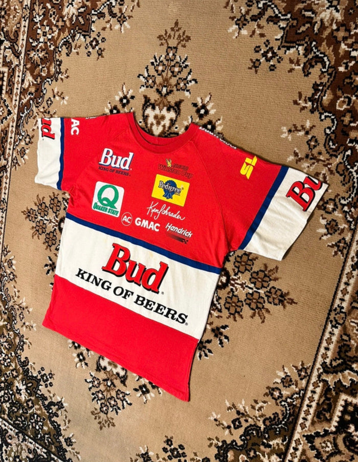 Vintage 90’s Bud King Of Beers Nascar Racing Single Stitch T-shirt - Size: Medium