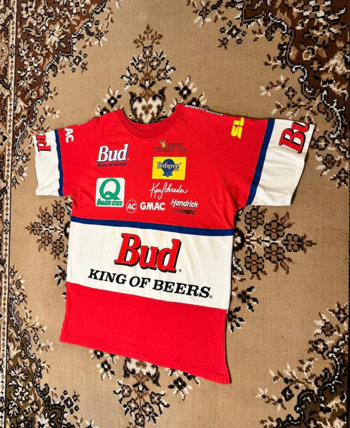 Vintage 90’s Bud King Of Beers Nascar Racing Single Stitch T-shirt - Size: Medium