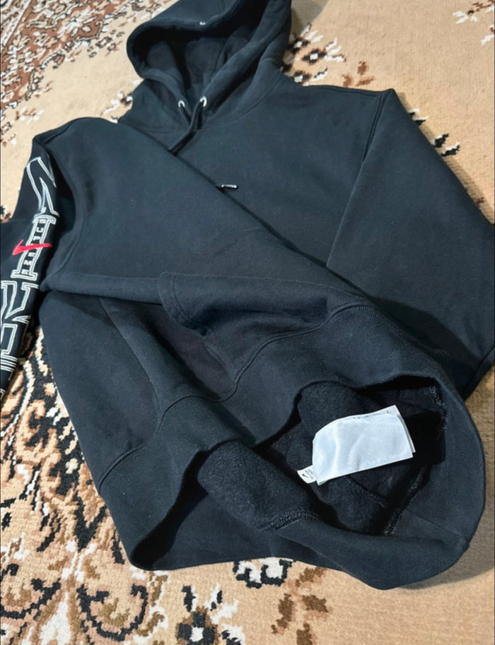 Nike x Supreme Black Pullover Embroidered Hoodie - Size: Small