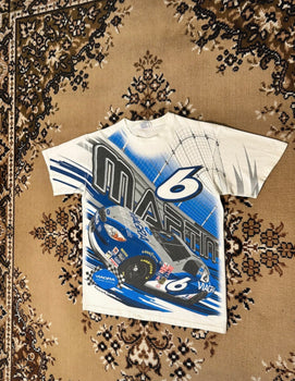 Vintage Nascar Martin 6 All Over Print Racing T-shirt - Size: Small