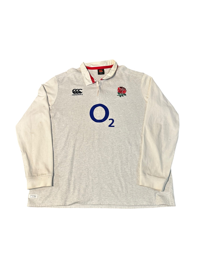 Canterbury England Rugby Men's Shirt Polo Grey White O2 Vapodri Size 4XL