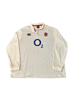 Canterbury England Rugby Men's Shirt Polo Grey White O2 Vapodri Size 4XL