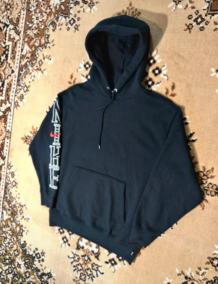 Nike x Supreme Black Pullover Embroidered Hoodie - Size: Small