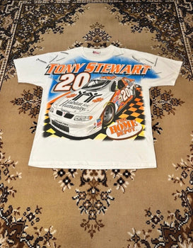 Vintage 90’s Nascar Tony Stewart White T-shirt - Size: Large