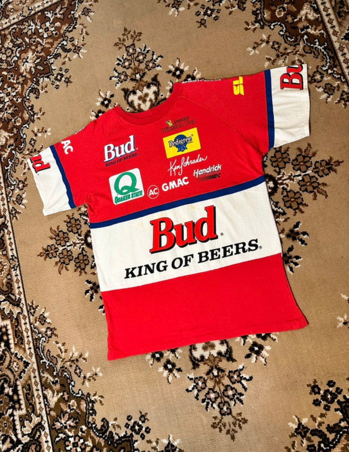 Vintage 90’s Bud King Of Beers Nascar Racing Single Stitch T-shirt - Size: Medium