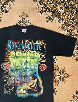 Vintage Mayan Culture Black T-shirt - Size: XL