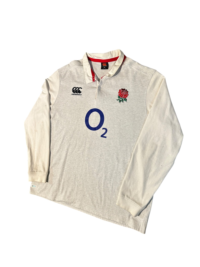 Canterbury England Rugby Men's Shirt Polo Grey White O2 Vapodri Size 4XL
