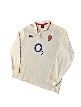 Canterbury England Rugby Men's Shirt Polo Grey White O2 Vapodri Size 4XL
