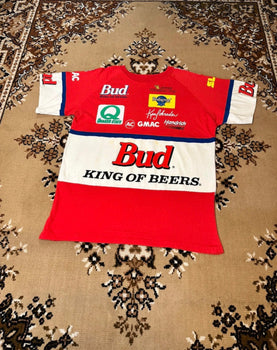 Vintage 90’s Bud King Of Beers Nascar Racing Single Stitch T-shirt - Size: Medium