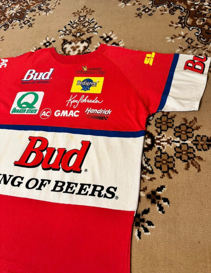 Vintage 90’s Bud King Of Beers Nascar Racing Single Stitch T-shirt - Size: Medium