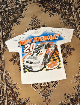 Vintage 90’s Nascar Tony Stewart White T-shirt - Size: Large
