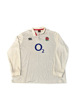 Canterbury England Rugby Men's Shirt Polo Grey White O2 Vapodri Size 4XL